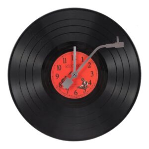ZOYPAR - Musical Black Vinyl Record Wall Clock Battery Operated