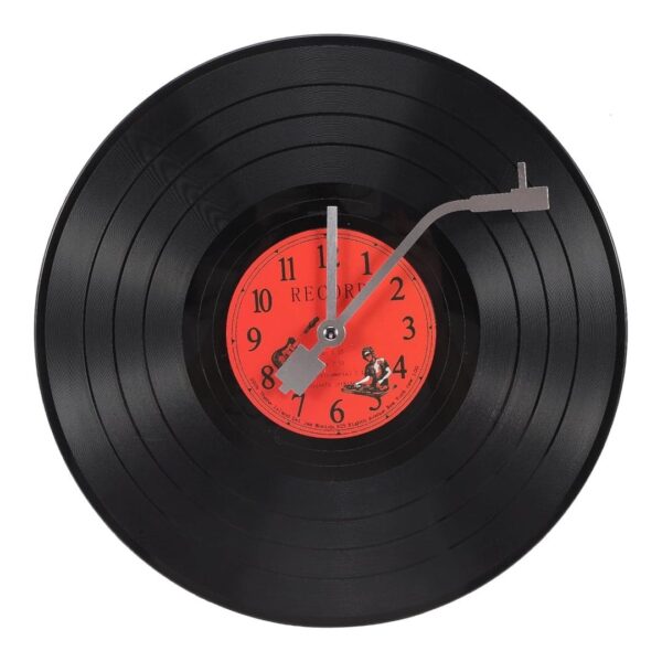 Musical Black Vinyl Record Wall Clock Battery Operated